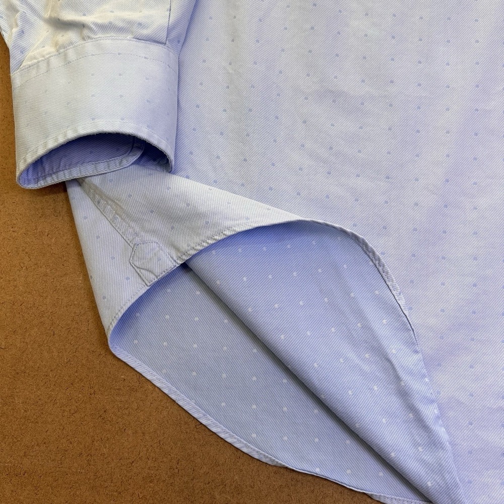 David Donahue Dress Shirt Button Up 100% Cotton Light Blue Mens 16, 32/33 - Picture 9 of 12